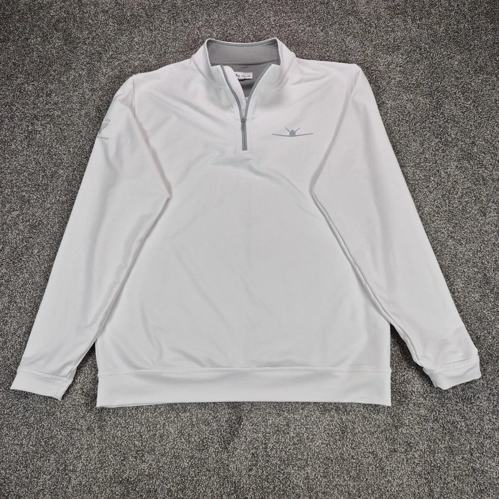 Peter Millar Perth Performance Quarter-Zip Pullover Mens Large White Golf